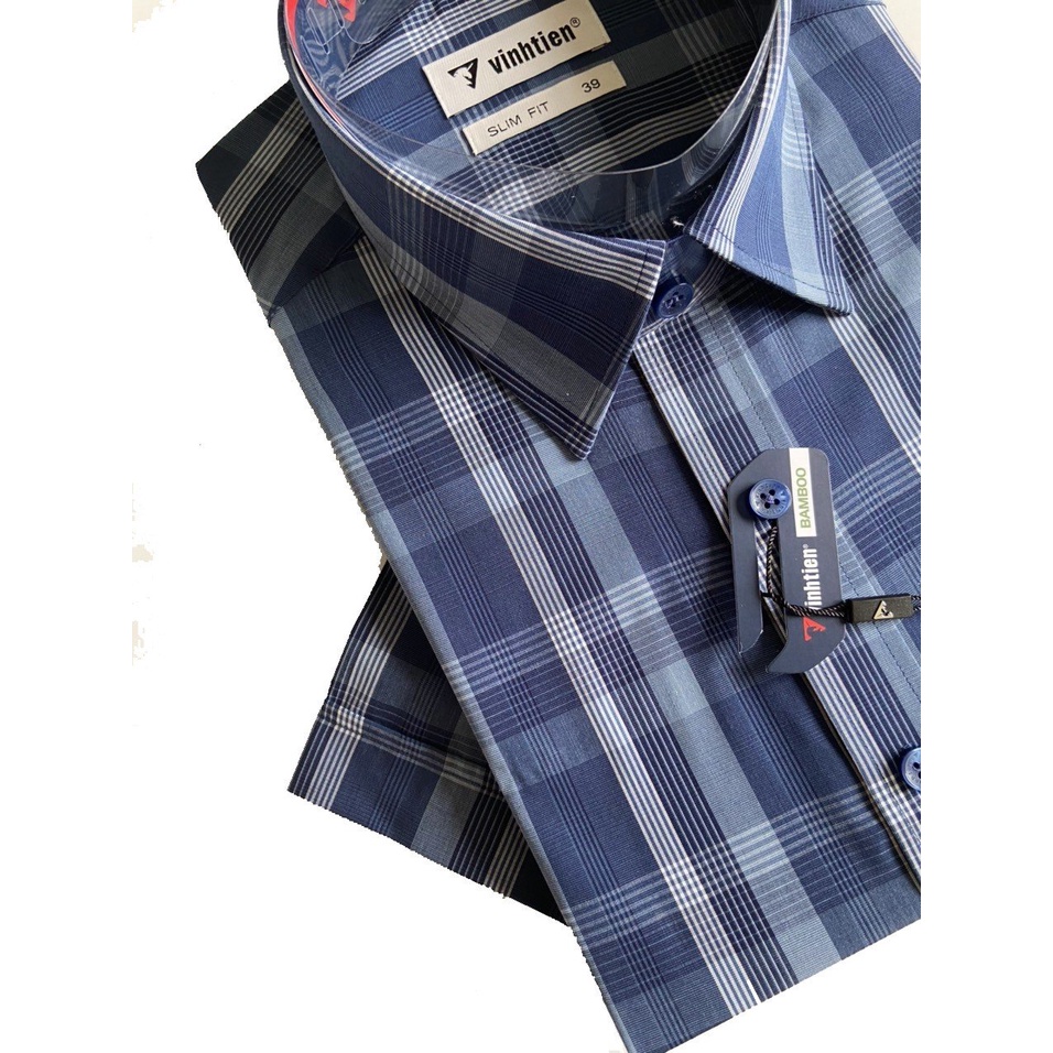 Áo Sơ Mi Tay Ngắn Bamboo Dáng SlimFit Vĩnh Tiến G884
