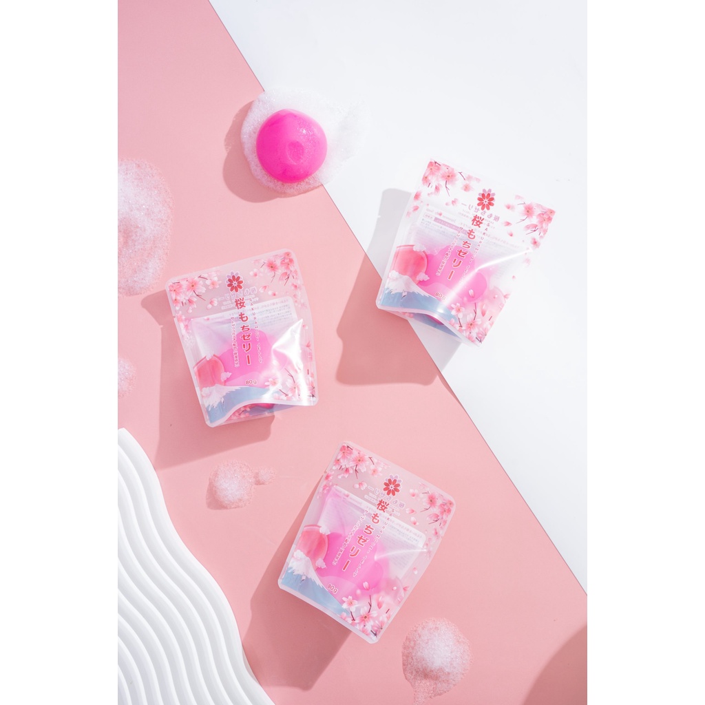 Bóng rửa mặt Sakura Mochi Jelly PA gaden giúp làm sạch da, loại bỏ bụi bẩn