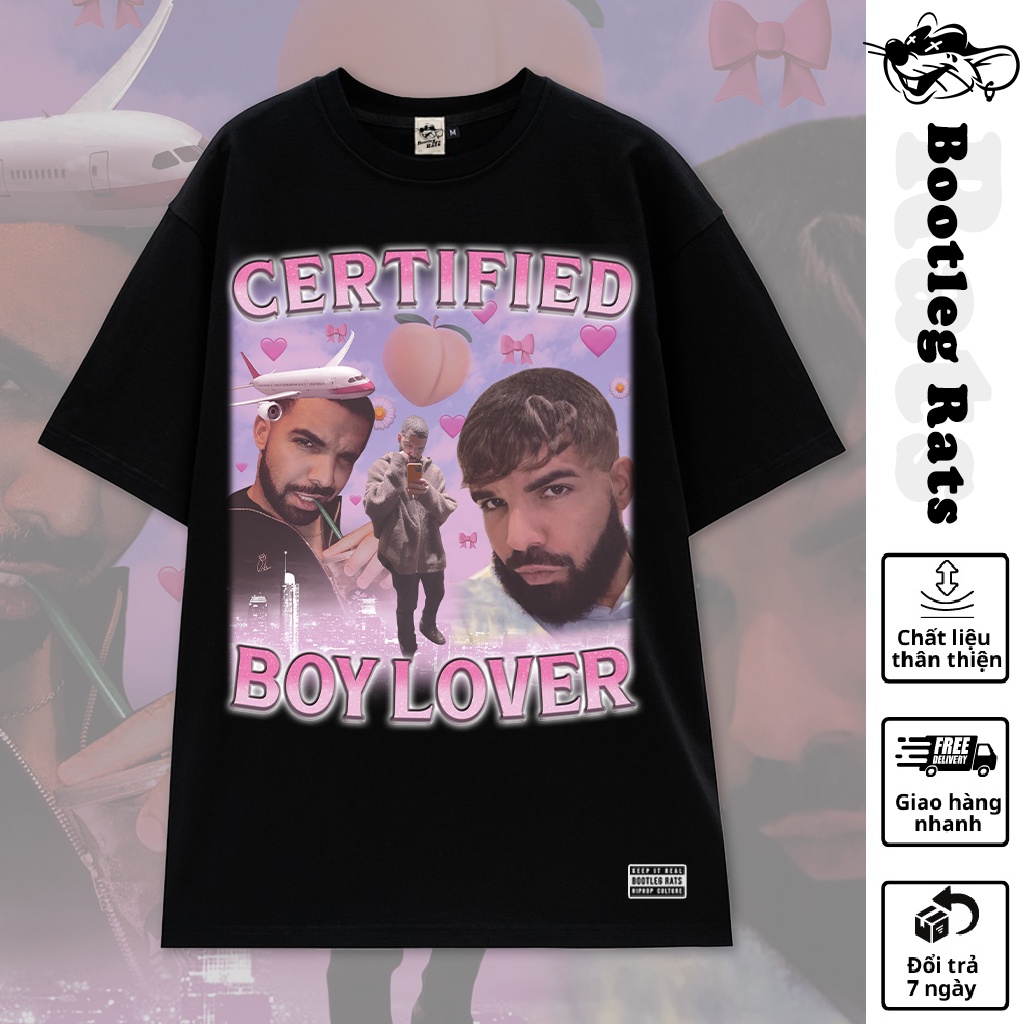 Áo thun tay lỡ Drake Hiphop Rap Tee Oversize Phong Cách