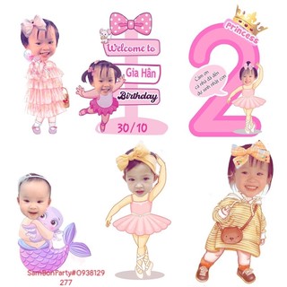 Chibi trang trí sinh nhật bé trai