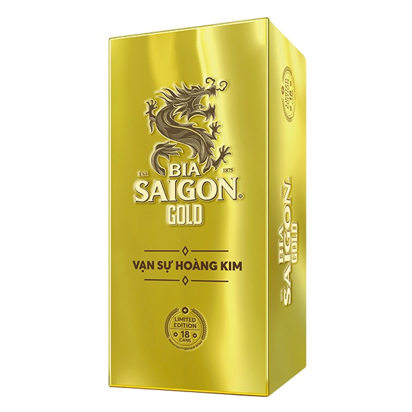 Bia Sài Gòn Gold Lon Thùng 18 Lon 330Ml
