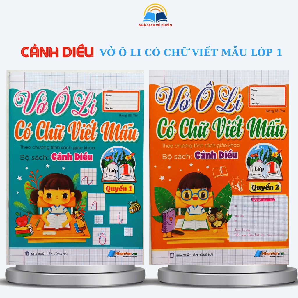 Sách - Combo Vở Ô Li Có Chữ Viết Mẫu Lớp 1 - Biên Soạn Theo Chương Trình SGK Cánh Diều - 2 quyển