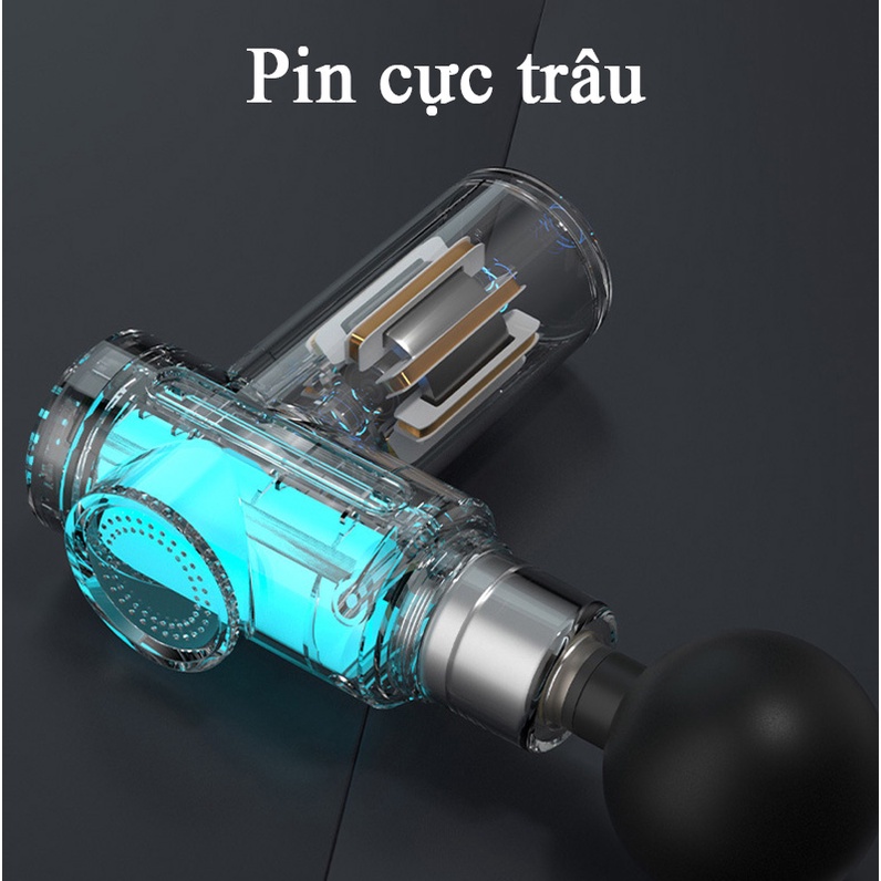 Máy Massage Cầm Tay Mini Toàn Thân 4 Đầu Mát Xa 6 Cấp Độ Đa Năng Máy Massage Cổ Vai Gáy Kiêm Súng Massage Tay Chân