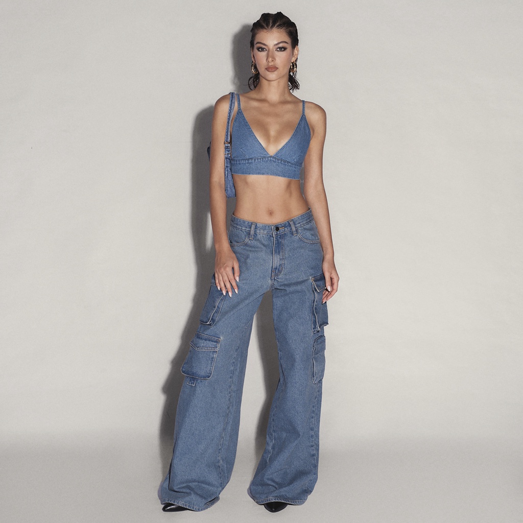 TATICHU - RIN Cargo Baggy Pants - Quần Cargo jean nữ túi hộp