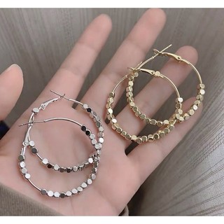 (Chuôi bạc 925) E205 Khuyên tai bông tai nữ tròn hạt sáng đẹp Ring House