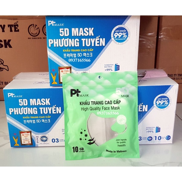 Khẩu trang 5D 𝐂𝐀𝐑𝐄𝐈𝐎𝐍 𝐌𝐀𝐒𝐊 nhiều màu chuẩn Thái Lan, quai thun, túi 10 cái
