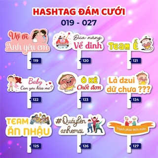 Bảng hashtag cầm tay chụp hình đám cưới