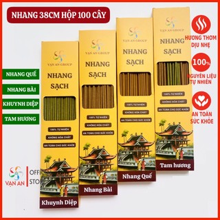 Nhang sạch Vạn An Group, nhang quế, khuynh diệp, nhang bài, nhang sạch thảo mộc từ tự nhiên, không hóa chất, hộp 100 cây
