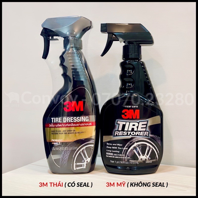Chai xịt bảo dưỡng và phủ bóng lốp xe 3M 39042LT Tire Dressing, chuyên dụng cho ô tô , xe máy , phục hồi cao su hiệu quả