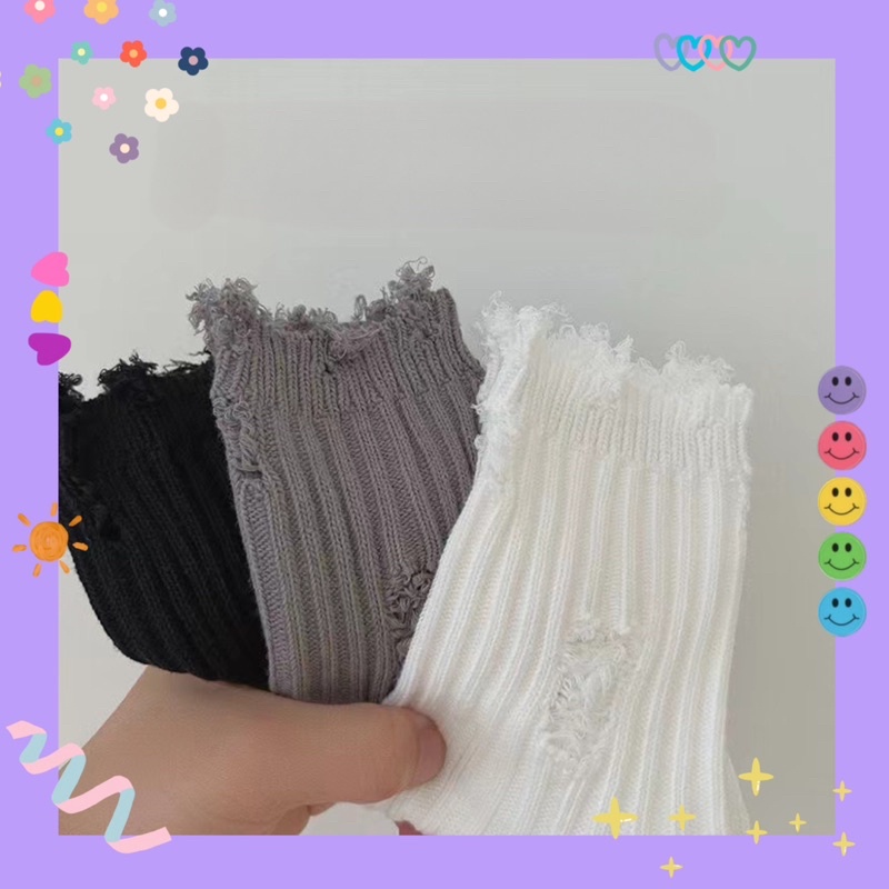 Vớ tất cổ cao chất dày 🖤 hiệu ứng sờn cực chất