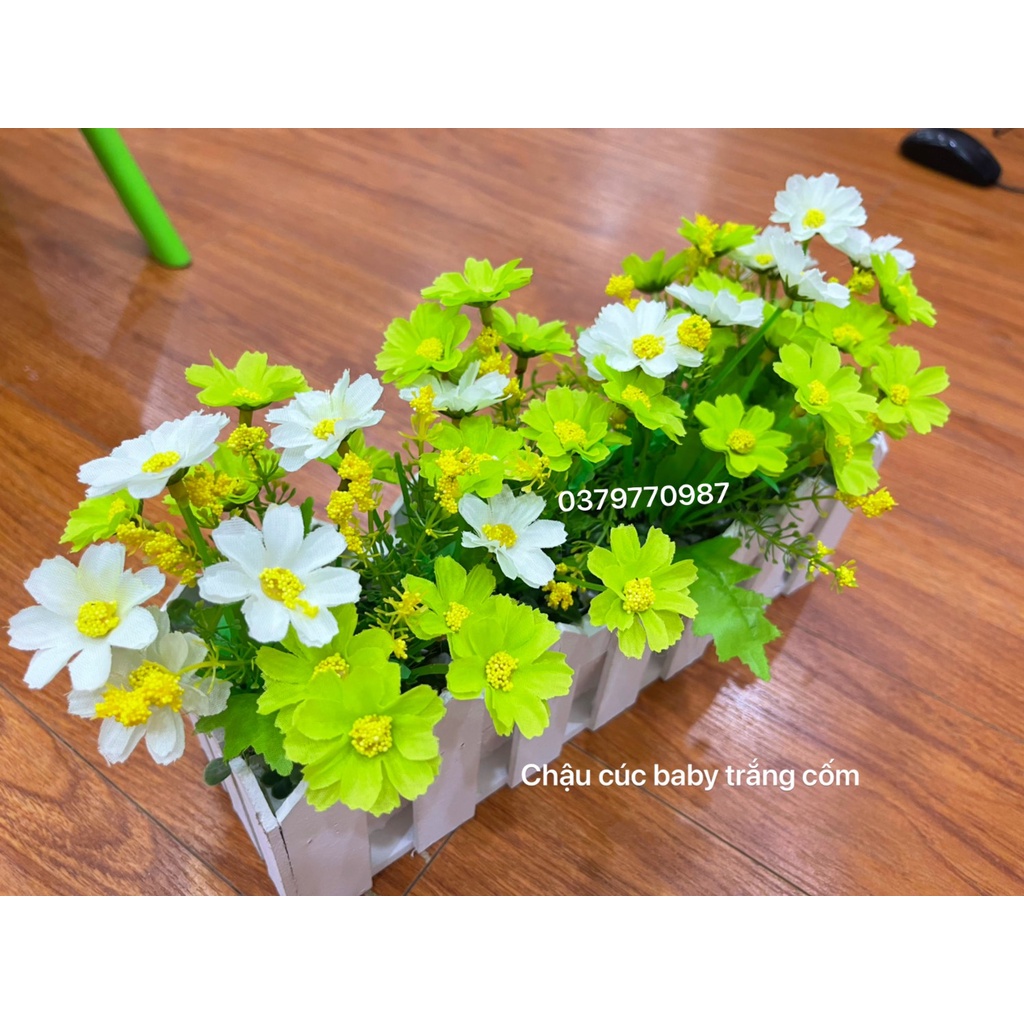 Chậu hoa hàng rào đã cắm sẵn, chậu hoa giả trang trí ban công, decor nhà cửa, văn phòng | BigBuy360 - bigbuy360.vn