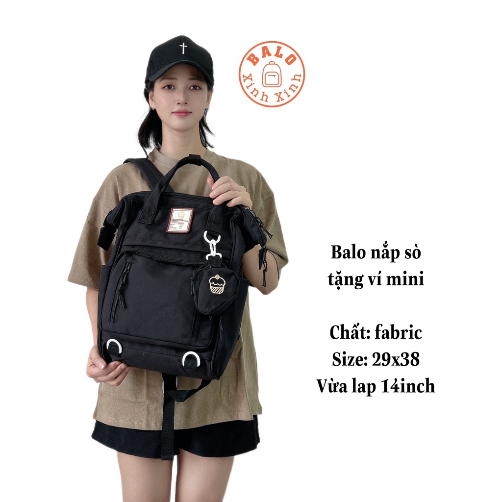 Balo đi học, kiêm túi phom lạ, màu xinh dễ thương, size 28x29 đựng vừa sách vở, laptop 15 inch, chất fabric hot 2022