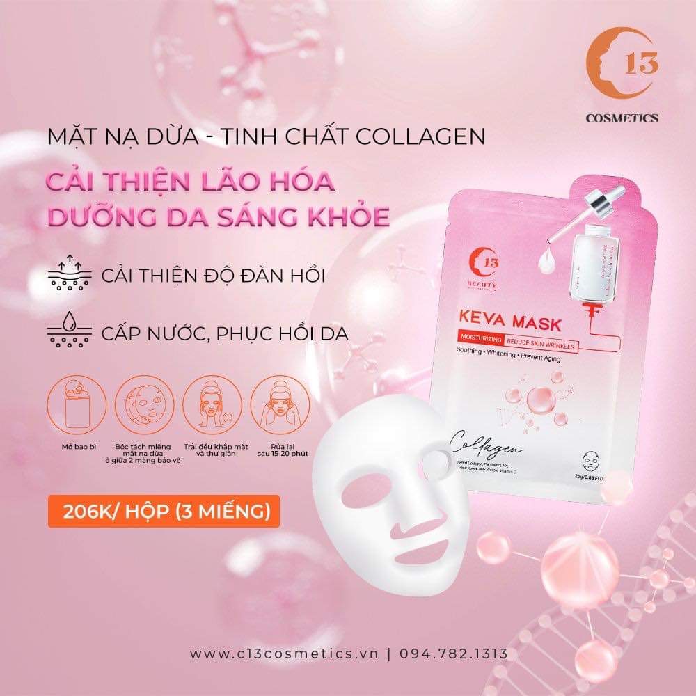 Combo 4 Hộp Mặt Nạ Thạch Dừa Dưỡng Da Cao Cấp C13 Cosmetics Thu Trang