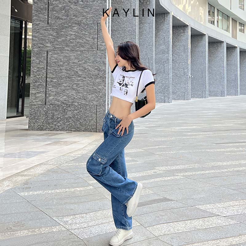 Áo thun KAYLIN croptop freesize in hình phong cách N1958