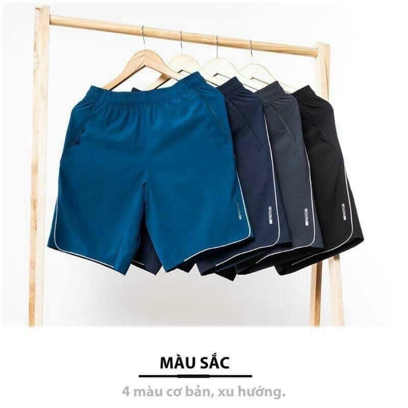 Quần Đùi Nam Thể Thao, Quần Short Nam Vải Gió 5S, Siêu Nhẹ, Bền Mầu, Thoáng Mát, Dáng Thể Thao, Hàng VNXK