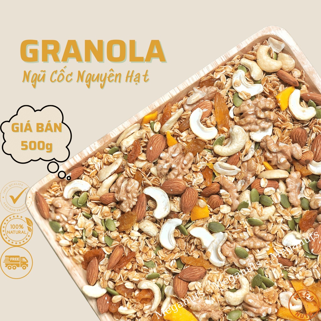 500g NGŨ CỐC GRANOLA ĂN KIÊNG NƯỚNG MẬT ONG