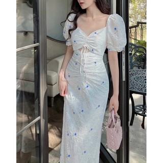 MAXI THÊU HOA RÚT NGỰC