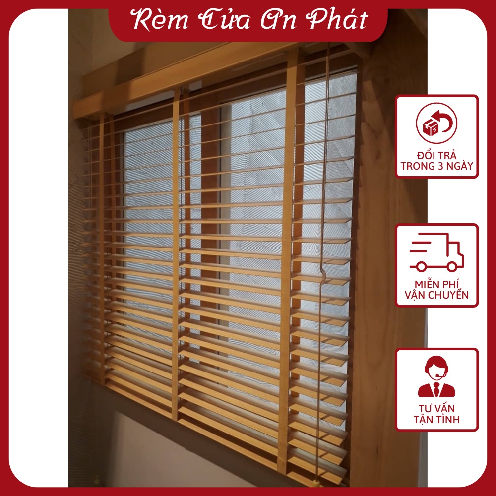 Rèm Sáo Gỗ Nhập Khẩu Tự Nhiên Mành Gỗ Sồi Cao Cấp Sang Trọng - RC12