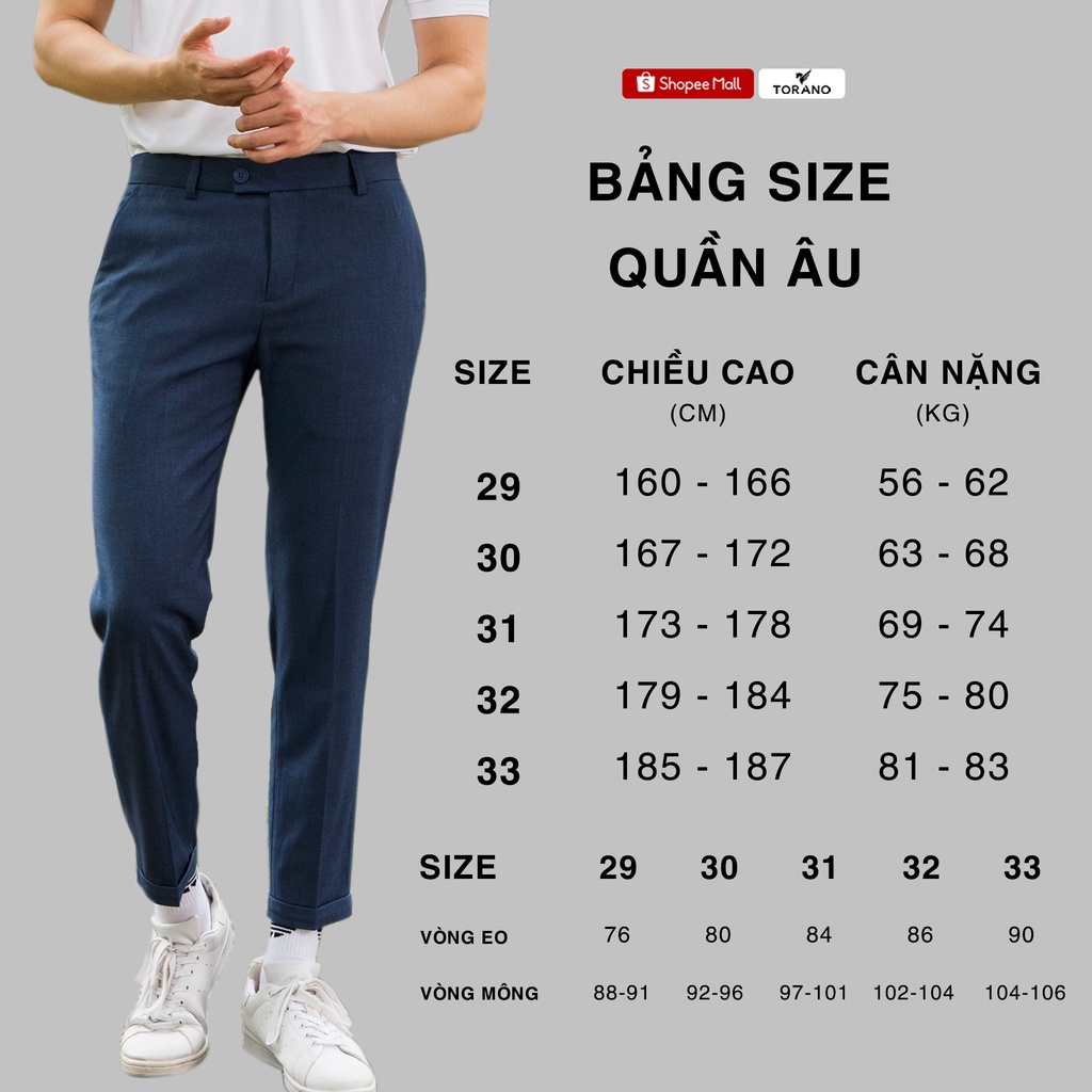 [Mã FATREND2810 giảm đến 30k tối đa 99k] Quần âu nam TORANO slim-fit cạp trơn chuẩn phom DABT900