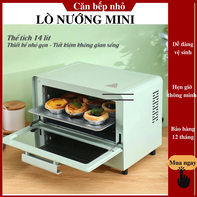 Lò Nướng Bánh Mini BEAR 10,5L DKX-C10J1 MÀU XANH - Lò Nướng Đa Năng - Công suất 700W - Bảo hành chính hãng
