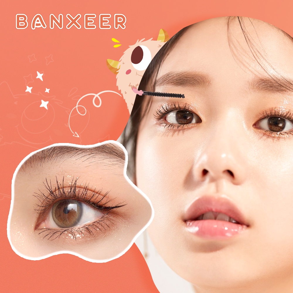 Set mỹ phẩm trang điểm BANXEER mascara bút kẻ mắt dụng cụ kẹp bấm cong lông mi nước tẩy trang 120g