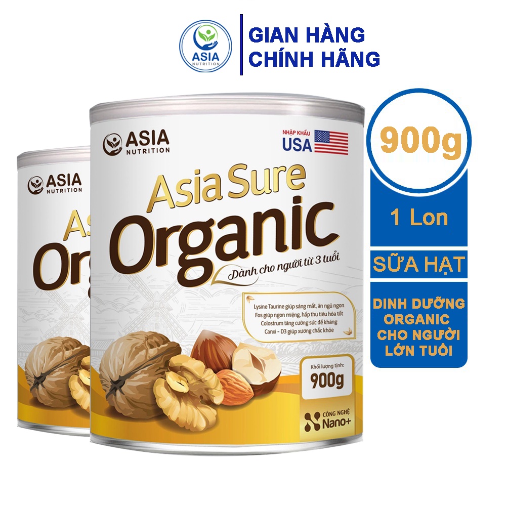 Sữa hạt cao cấp Asia Sure Organic thương hiệu ASIA NUTRITION tác dụng phục hồi sức khỏe tăng sức đề kháng