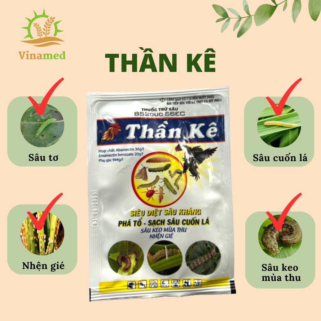 Chế phẩm trừ sâu THẦN KÊ 18ml - Đánh sâu tơ, nhện gié, sâu keo mùa thu, sâu cuốn lá hiệu quả cao