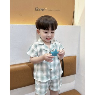 Bộ Vét Thô kẻ Cao Cấp Bé Trai