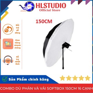 Combo dù phản và vải softbox 150cm 16 cạnh HL Studio