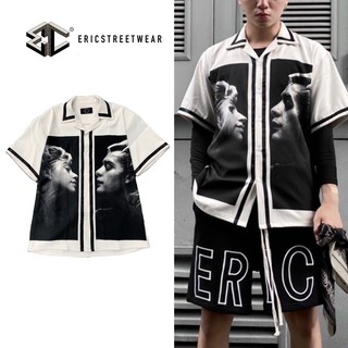 Áo Sơmi dáng rộng oversize in hình mặt người unisex cho nam và nữ 2FACE Curban shirt