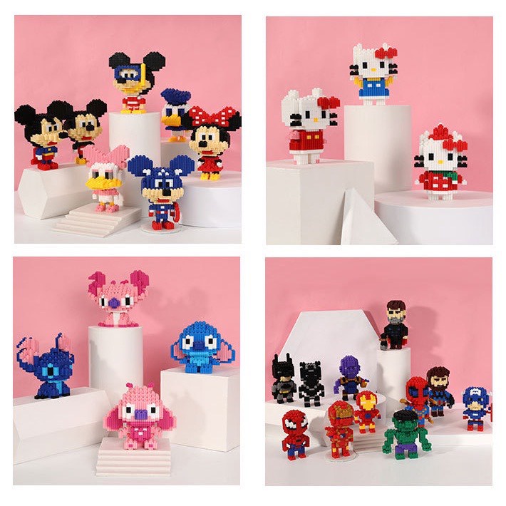 Đồ chơi mô hình lắp ráp 3D mini các nhân vật hoạt hình