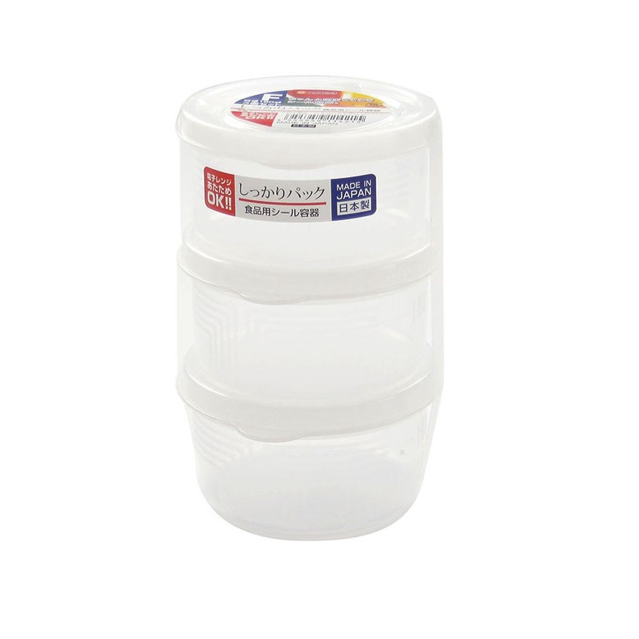 Set 3 hộp nhựa Tanaka hình tròn 180ml