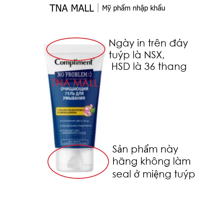 Gel rửa mặt BHA Compliment Noproblem 200ml giúp giảm mụn, sạch sâu, ngăn ngừa mụn, viêm trên da