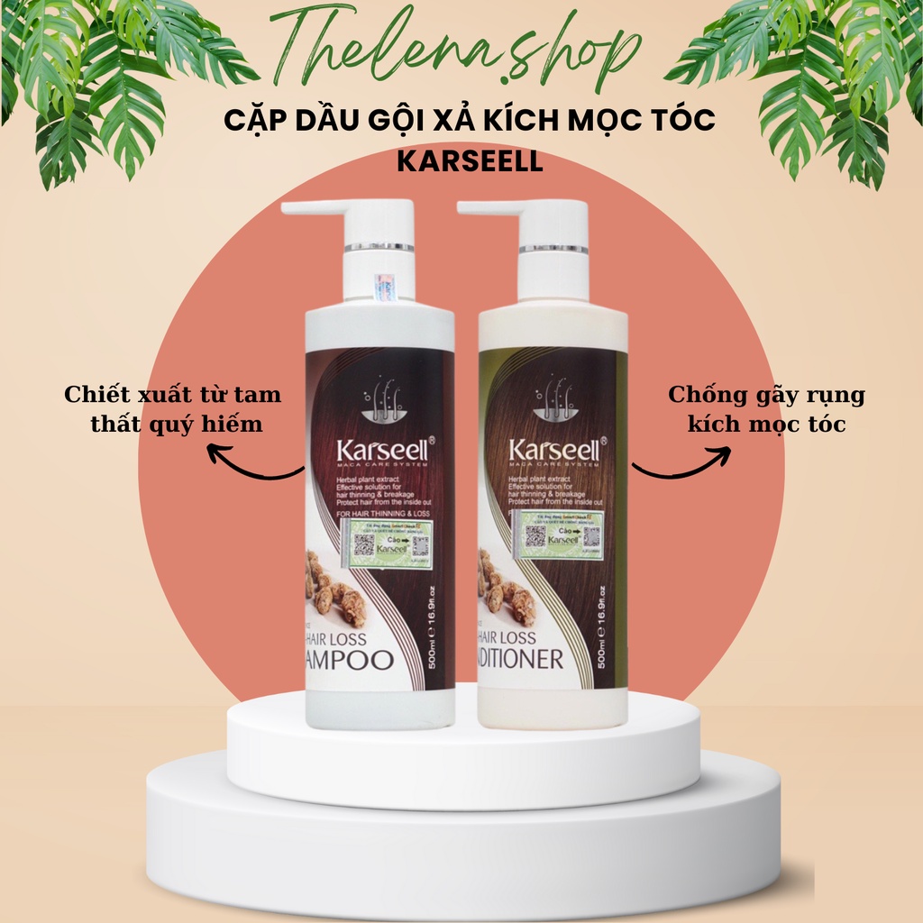 Dầu gội xả KARSEELL 800ml * 2 Phục hồi tóc hư tổn tái tạo cấu trúc tóc siêu mềm mượt hương nước hoa chính hãng