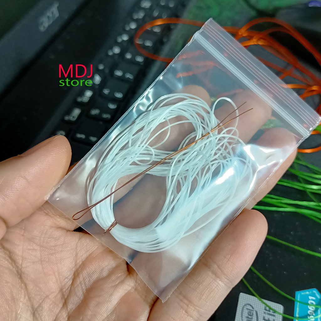 Dây xâu vòng màu trắng MDJ chun co giãn xâu vòng phong thủy làm handamde 1 cuộn 35m lẻ 3m