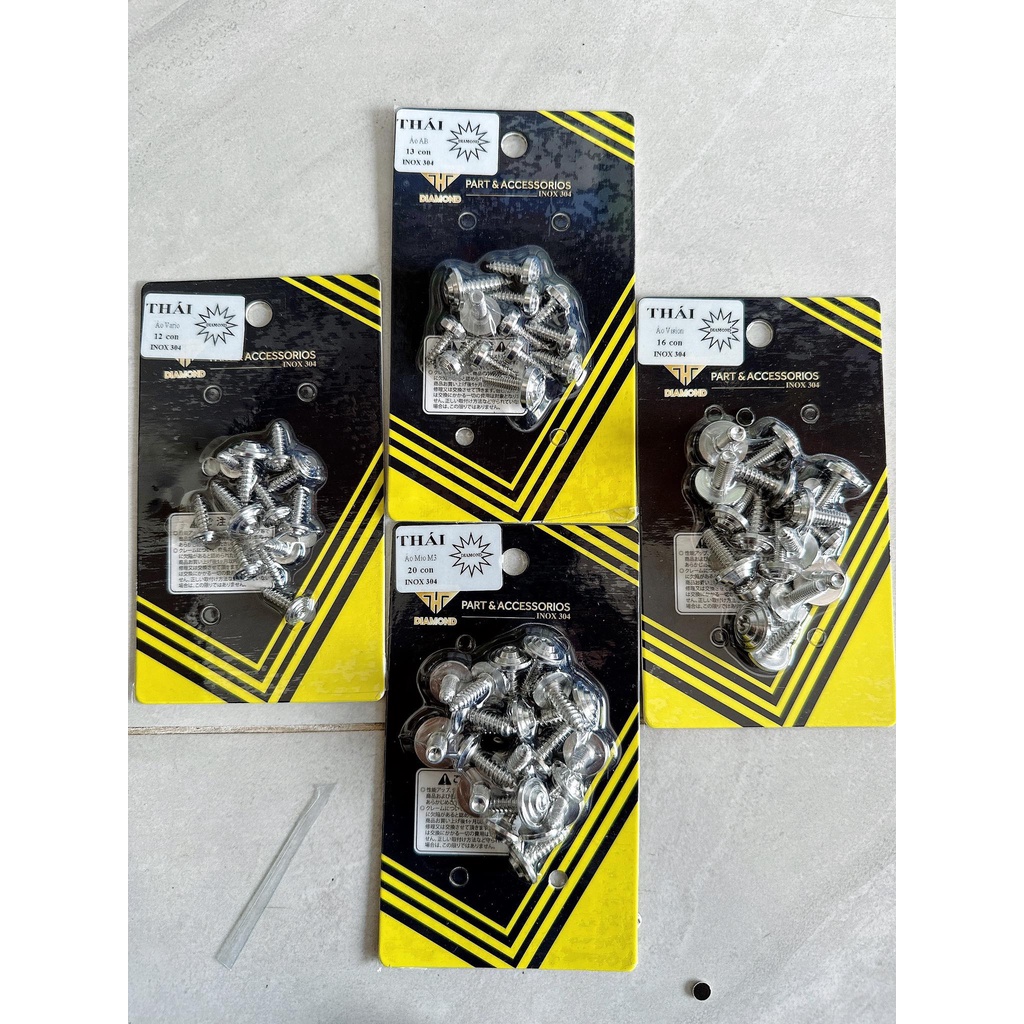 Ốc salaya thái v2 dàn áo xe tay ga vario AB vision Mio3 chất liệu inox 304