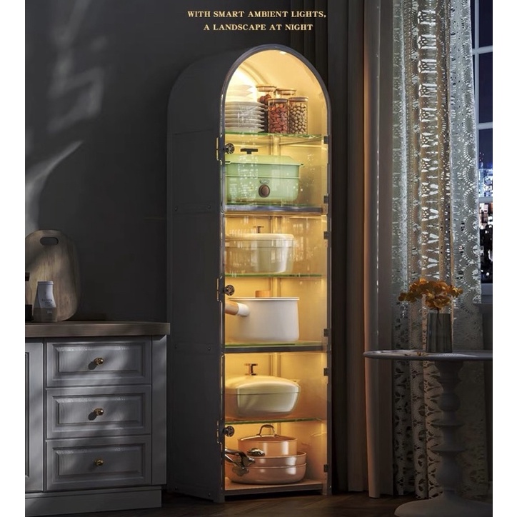Tủ đựng đồ decor nhiều tầng, tủ đựng ấm trà