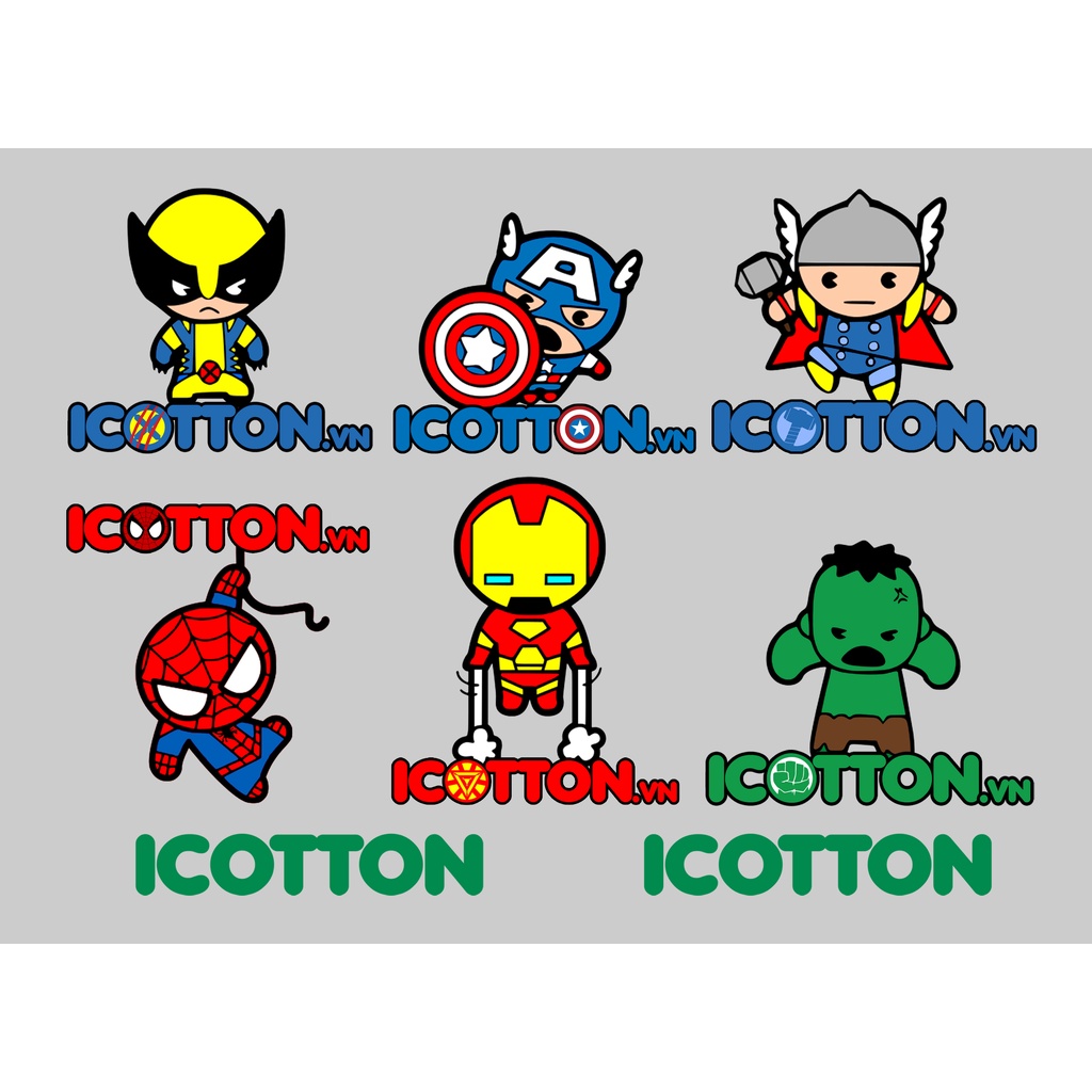 Hình dán Sticker Icotton hình siêu anh hùng DC167