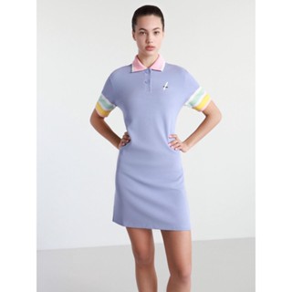 Váy cộc Polo La..cos...te tím trơn thêu ngực Nga Fish V3L7T4