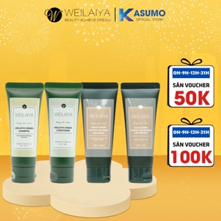  Bộ Dầu Gội Gừng Weilaiya Giảm Rụng Kích Mọc Tóc Hỗ Trợ Giảm Gầu Mini Size  gội 20ml + xả 20ml  