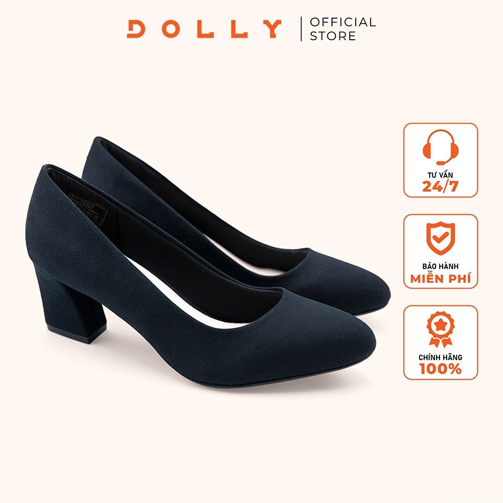 GIÀY CAO GÓT MŨI TRÒN 5 PHÂN DOLLY Mã 1415 ĐEN