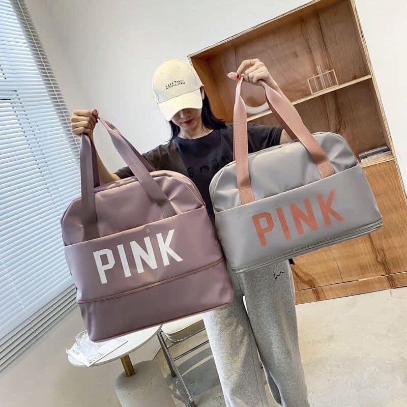 Túi Xách Du Lịch Cỡ Lớn 2 Tầng PINK - Túi Du Lịch Đa Năng Nam Nữ Sang Trọng Trọng Lượng Nhẹ Chống Thấm Nước Tốt