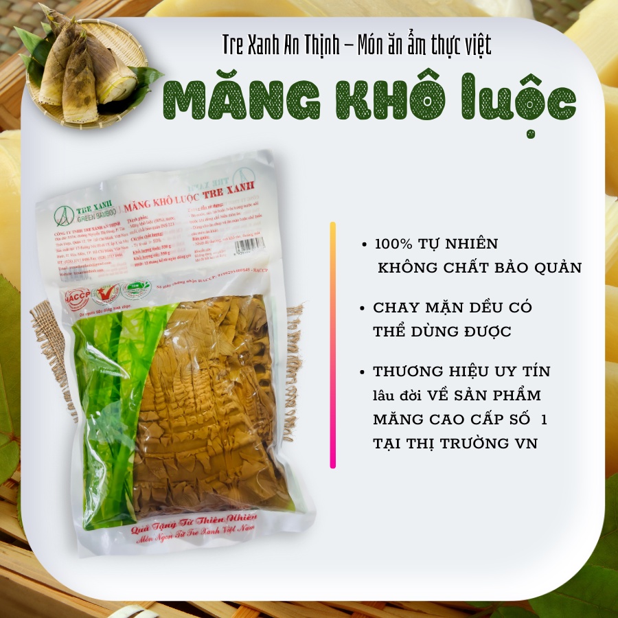 Măng Khô Luộc Măng Tre Tự Nhiên Thơm Ngon Tre Xanh An Thịnh 550G