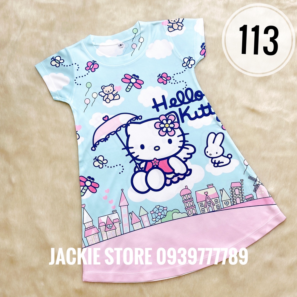 váy đầm mèo hello kitty thái lan cho bé gái