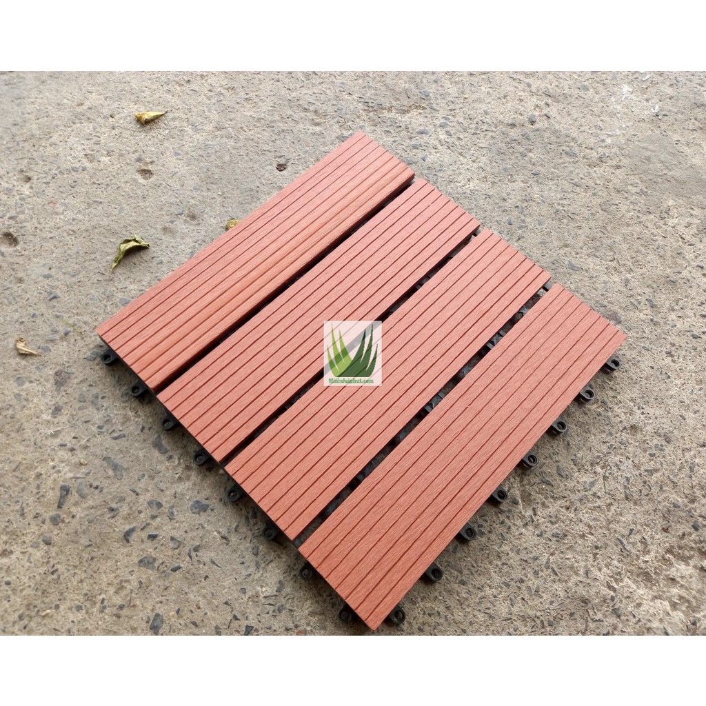 Combo 6 vỉ sàn gỗ nhựa composite trang trí ban công, sân vườn, nhà tắm, kit 30x30cm