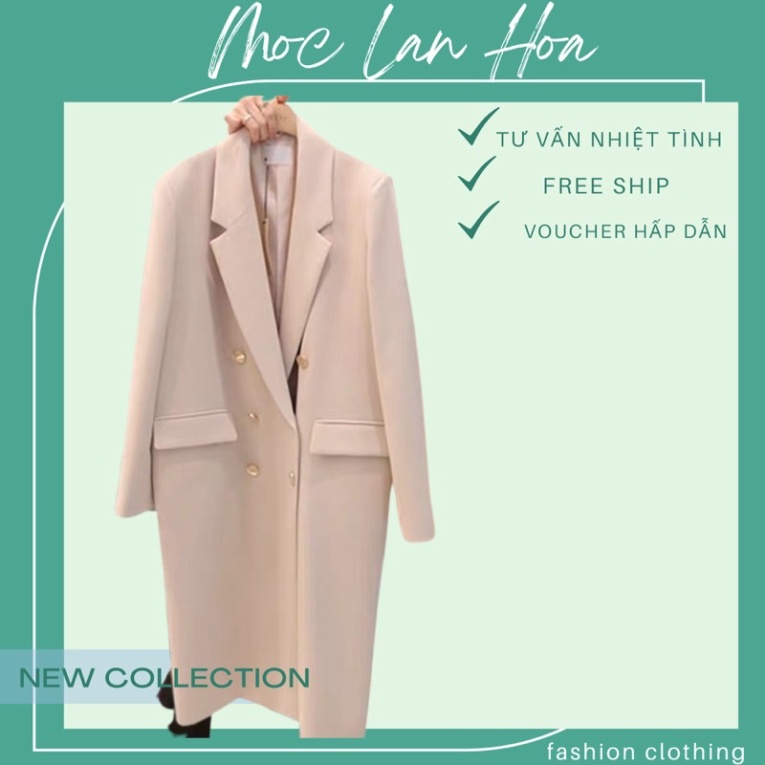 Áo khoác dáng dài form rộng dành cho nữ hàng order