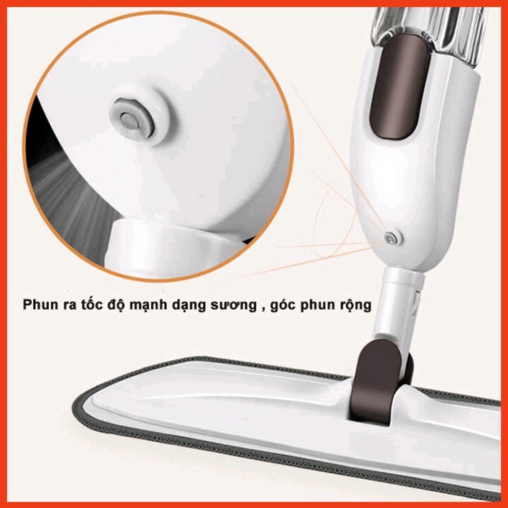 Cây Lau Nhà Phun Sương Xoay 360, Chổi Lau Nhà Tự Vắt Thông Minh