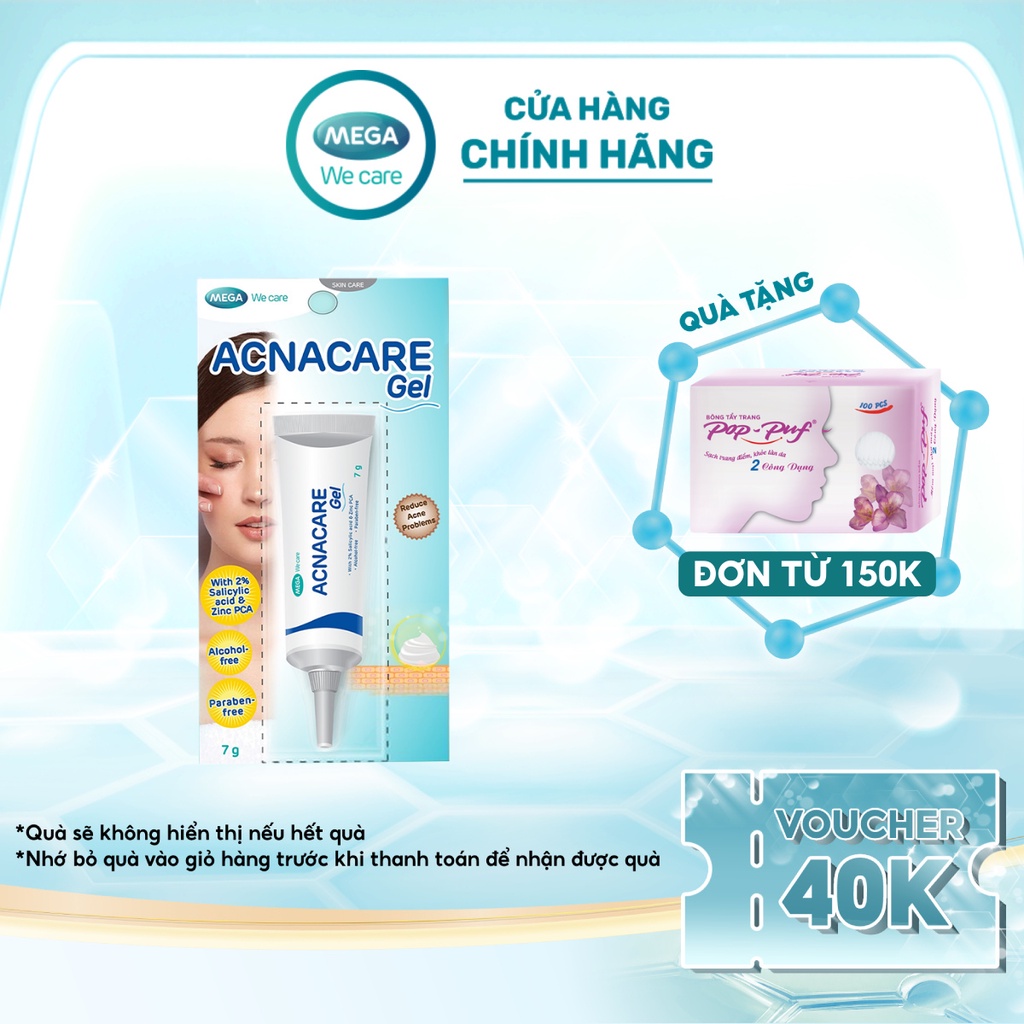 Acnacare Gel (Tuýp/7g) - Làm Sạch Tế Bào Chết, Giảm Mụn, Giảm nhờn, Làm Mềm Da - Chính hãng Mega We Care