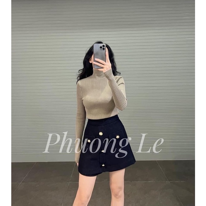 áo len gân zara new tag mầu kem cổ 3p