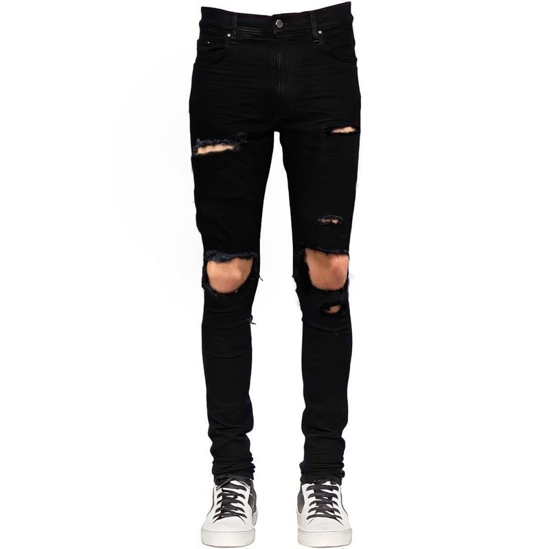 Quần Denim Jean Đen Rách Fom Skinny R1 - Roy Design